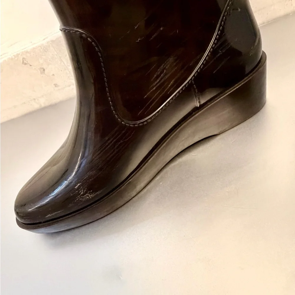 Fendi Dark Brown Monogram Rain Boots Italy size 38